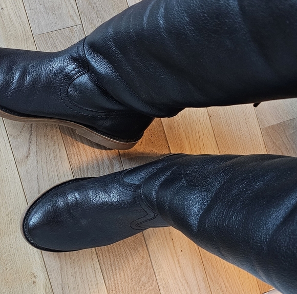 Frye Womens Celia Shearling Black With Back Lace Boot Sz 9B 16” Shaft - Picture 8 of 12